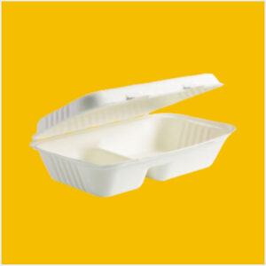 9 x inch 2 Clamshell Takeaway containers Ecofriendly-Bagasse Cups